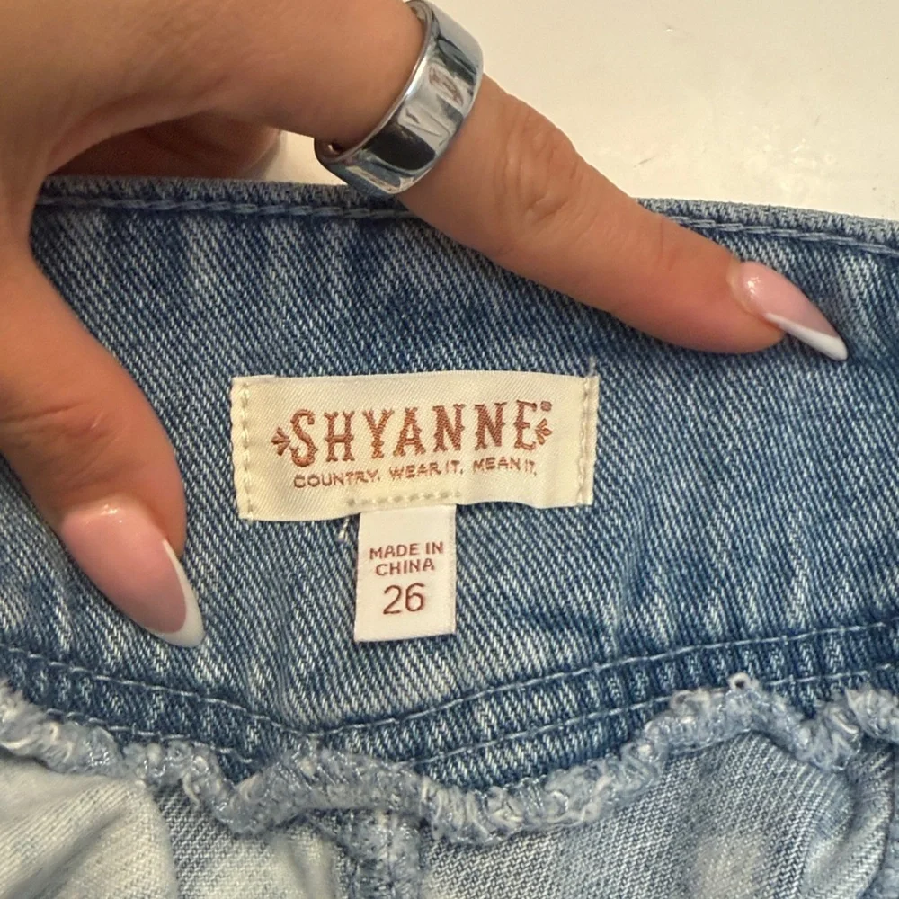 Shyanne Blue and White Tie-Dye Jean Shorts - Picture 4 of 4